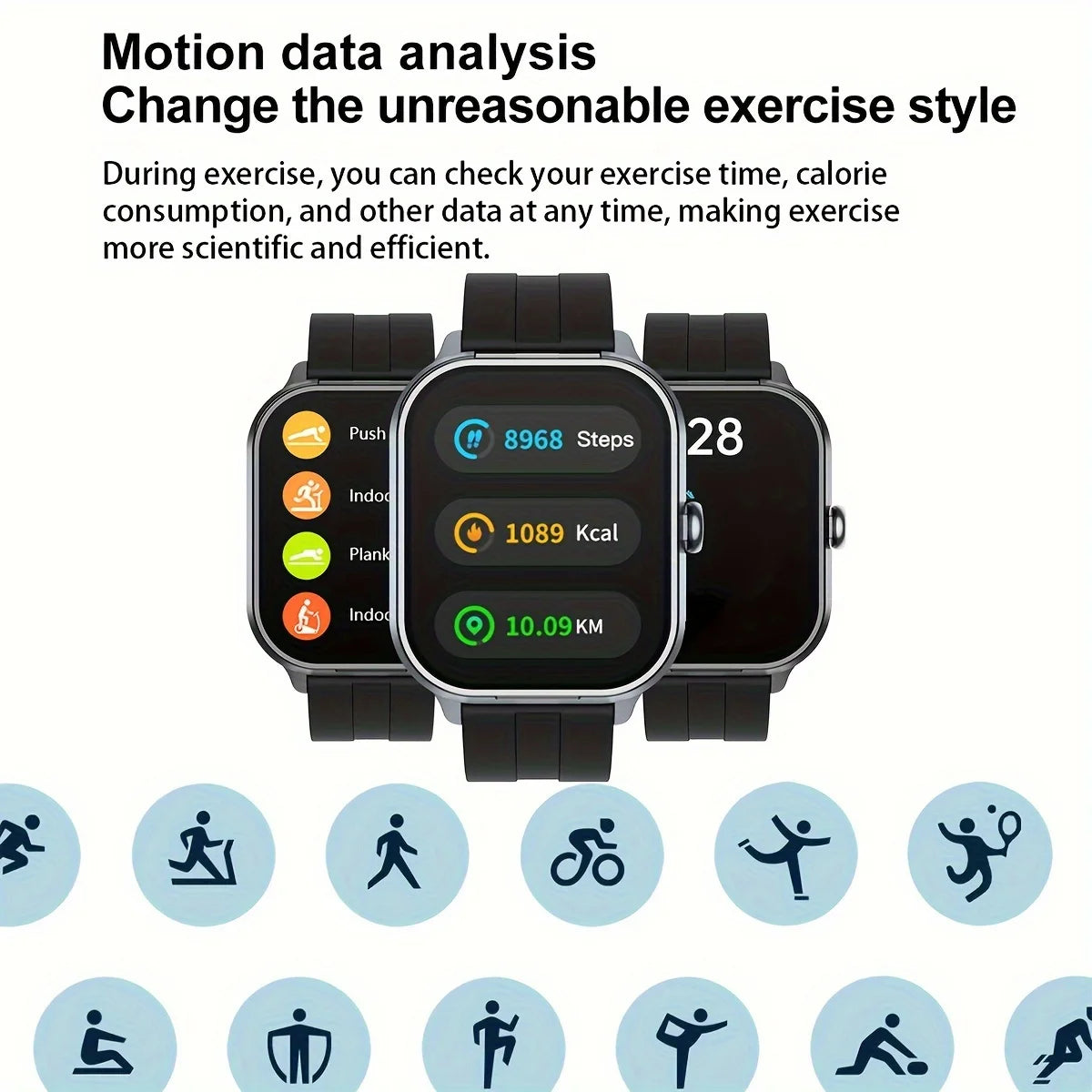 Smart Watch 2.01 Inch HD Large Screen Waterproof Heart Rate Blood Oxygen Bluetooth Earphone TWS 2 in 1 Make Phone Calls